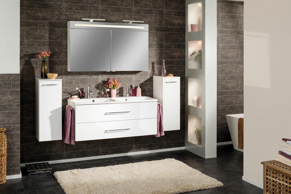 Waschtischkombi "B.Clever" , weiß - Weiß, MODERN, Holzwerkstoff/Kunststoff (120,0cm) - MID.YOU