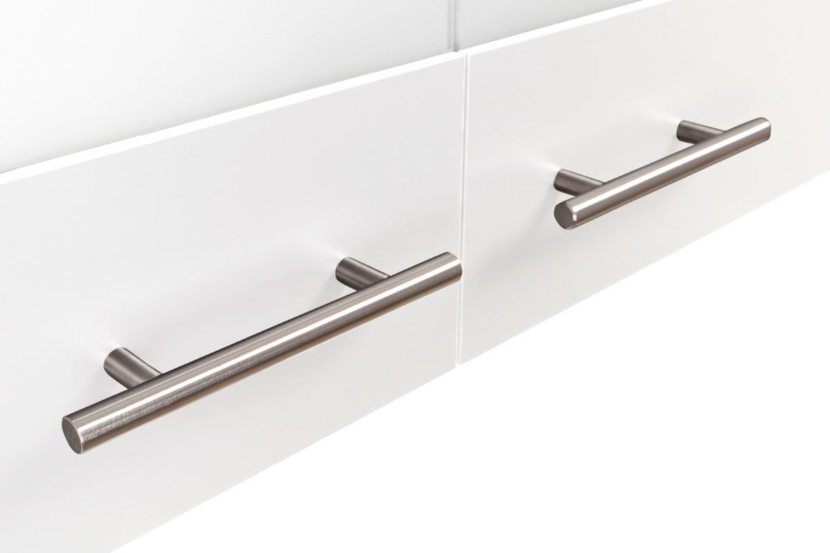 Kuhinjska Zgornja Omarica Merle, Barva Hrasta, Bela - srebrne barve/barve hrasta, Basics, kovina/steklo (100/56,1/34,6cm) - Respekta