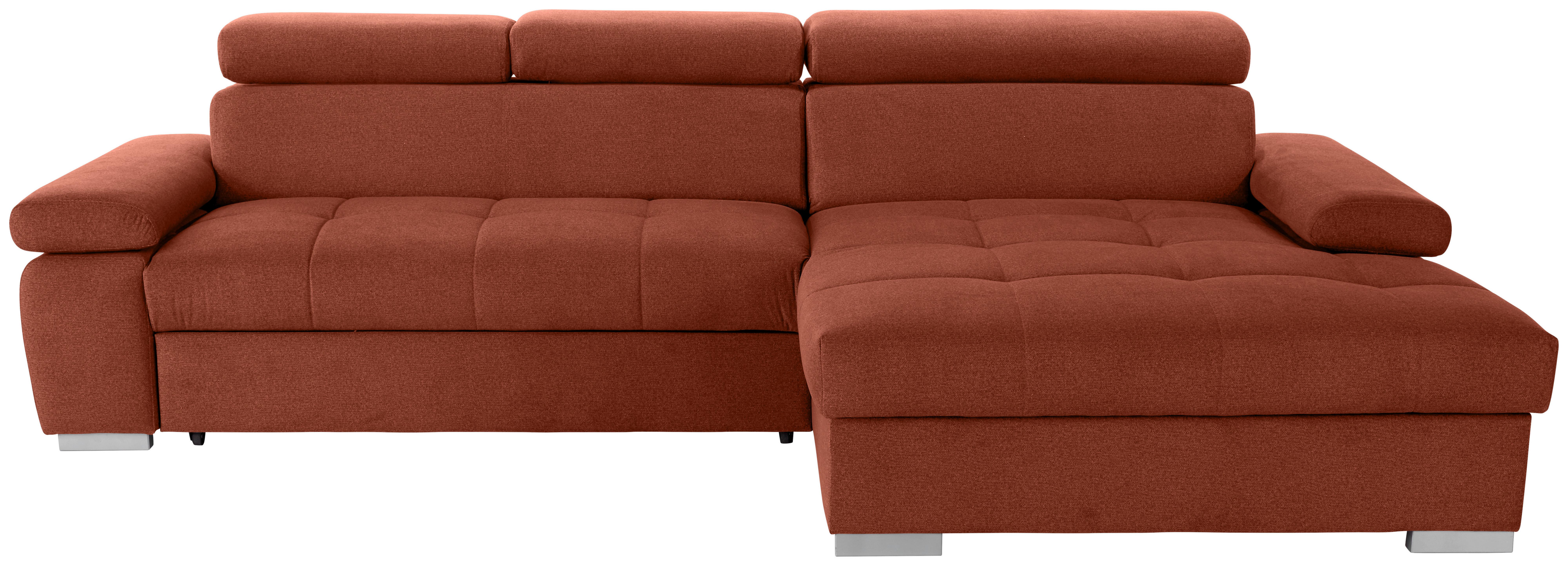 Kutna Garnitura Perry - boje hrđe/srebrne boje, Design, tekstil/drvo (292/183cm) - Modern Living