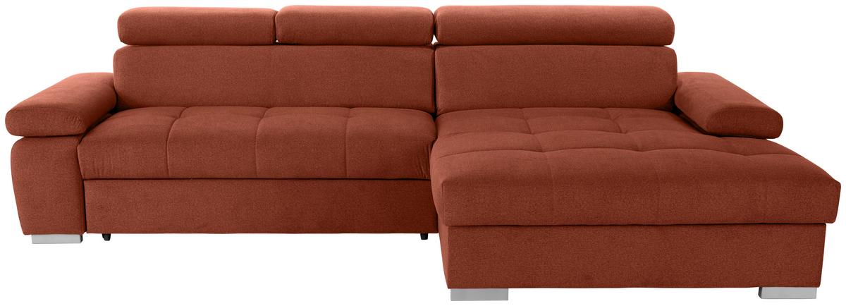 Kutna Garnitura Perry - boje hrđe/srebrne boje, Design, tekstil/drvo (292/183cm) - Modern Living