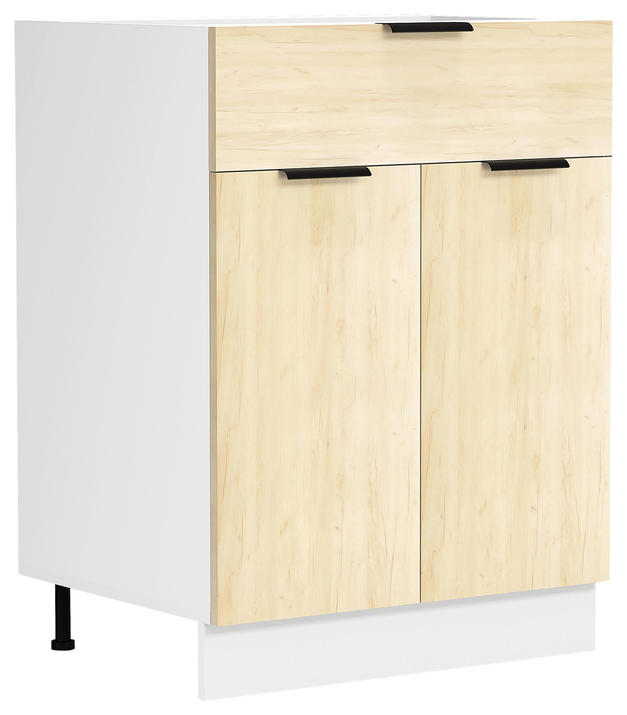 KÜCHENUNTERSCHRANK FASOLA - Honigeiche/Weiss, Trend, Holzwerkstoff/Kunststoff (60/82/46cm) - MID.YOU