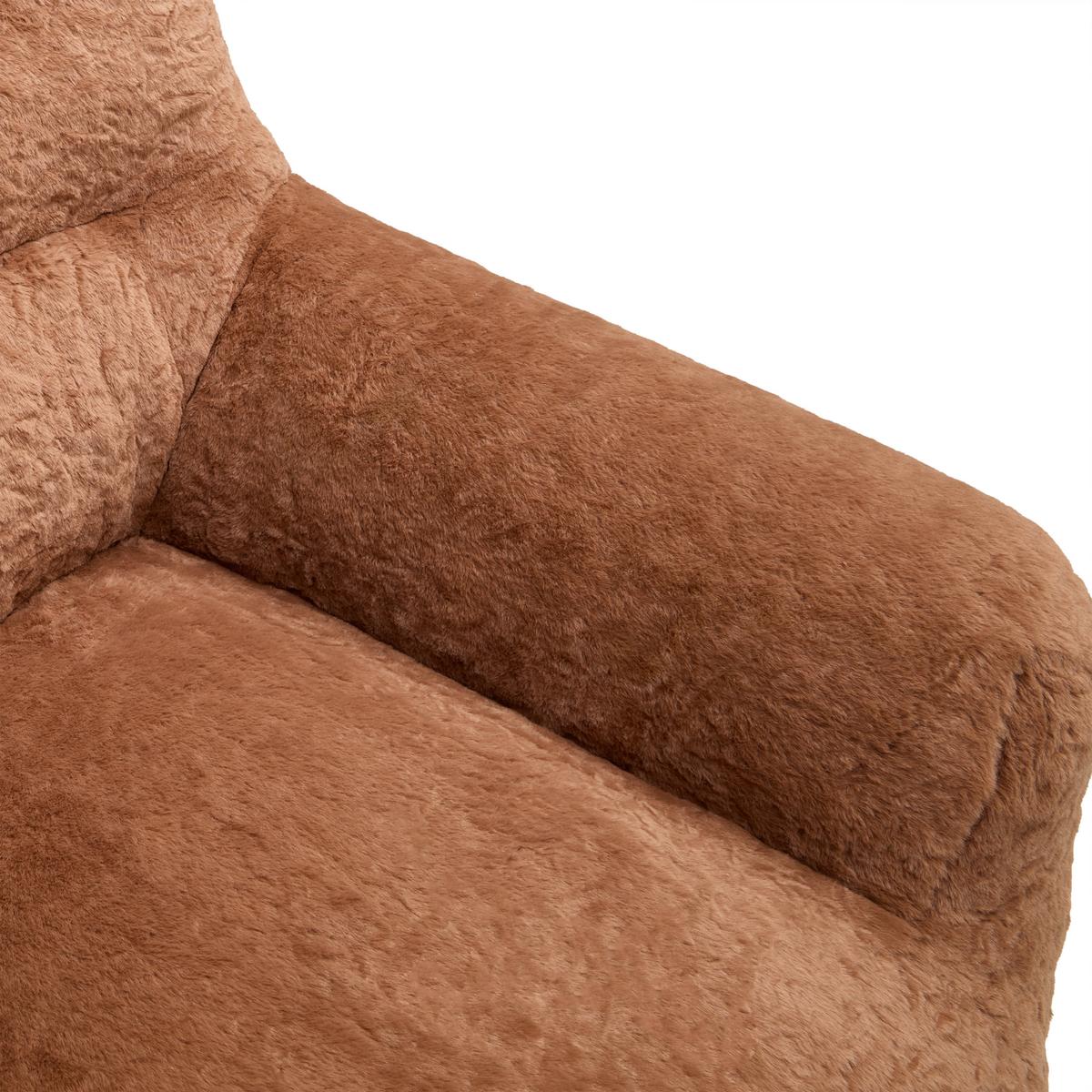 Sessel vakuumkomprimiert Leni Braun Kunstfell - Braun, MODERN, Textil (106/80/92cm) - Mömax