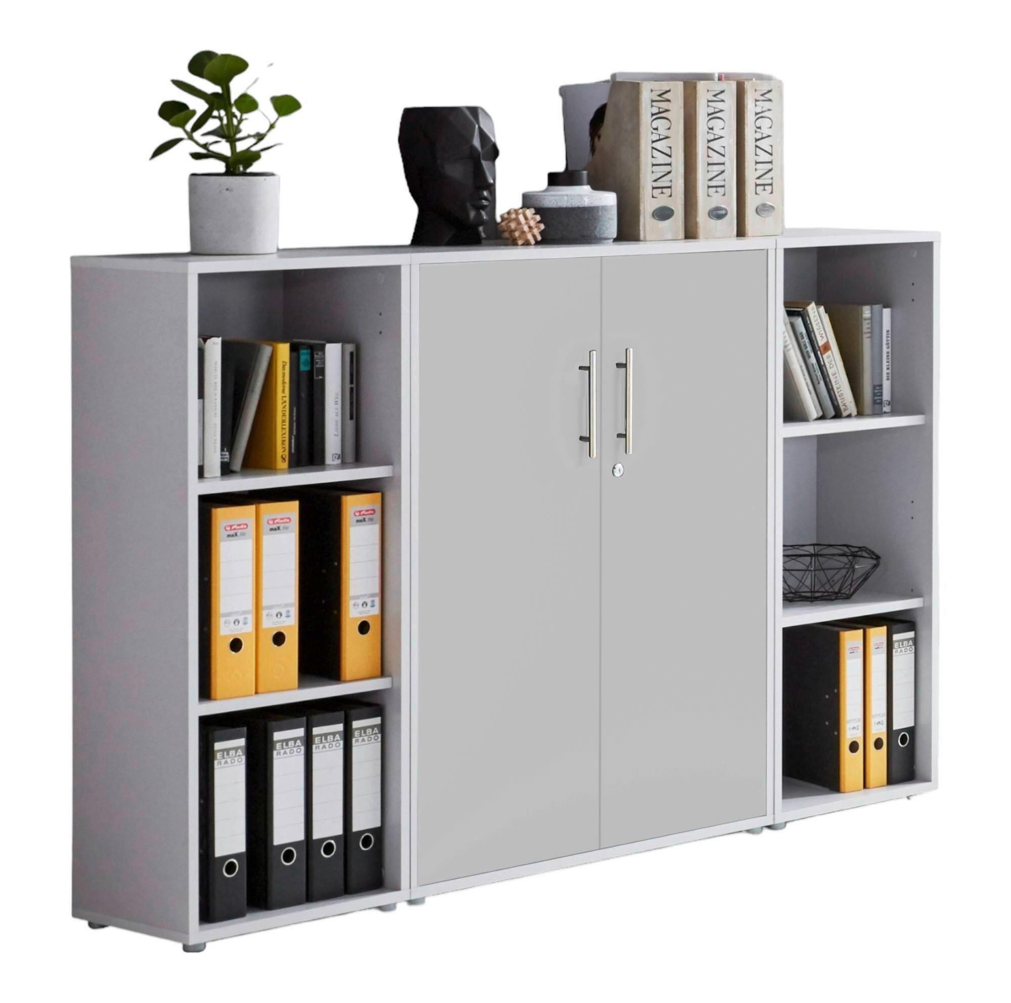 AKTENSCHRANK OFFICE EDITION - SW SET 2 - Hellgrau, MODERN, Holzwerkstoff (172,6/113,6/33cm) - MID.YOU