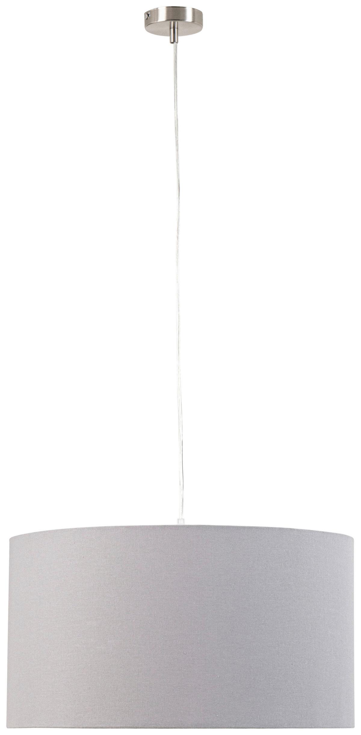 LAMPA WISZĄCA ANNABELL - szary/kolor niklowy, Design, tworzywo sztuczne/metal (45/120cm) - Novel