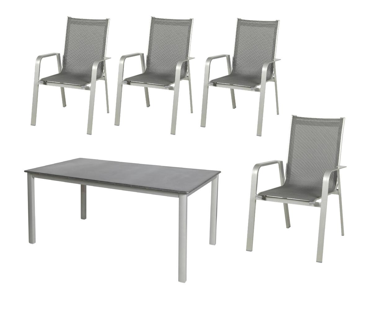 Vrtna Ganitura Urban, Siva - platinaste barve/temno siva, Basics, kovina/tekstil (160/90/72cm) - Acamp