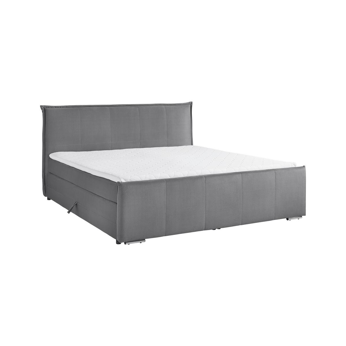 Boxspring-ágy Leonora - szürke, Modern, textil/fa (200/200cm) - Bessagi Home