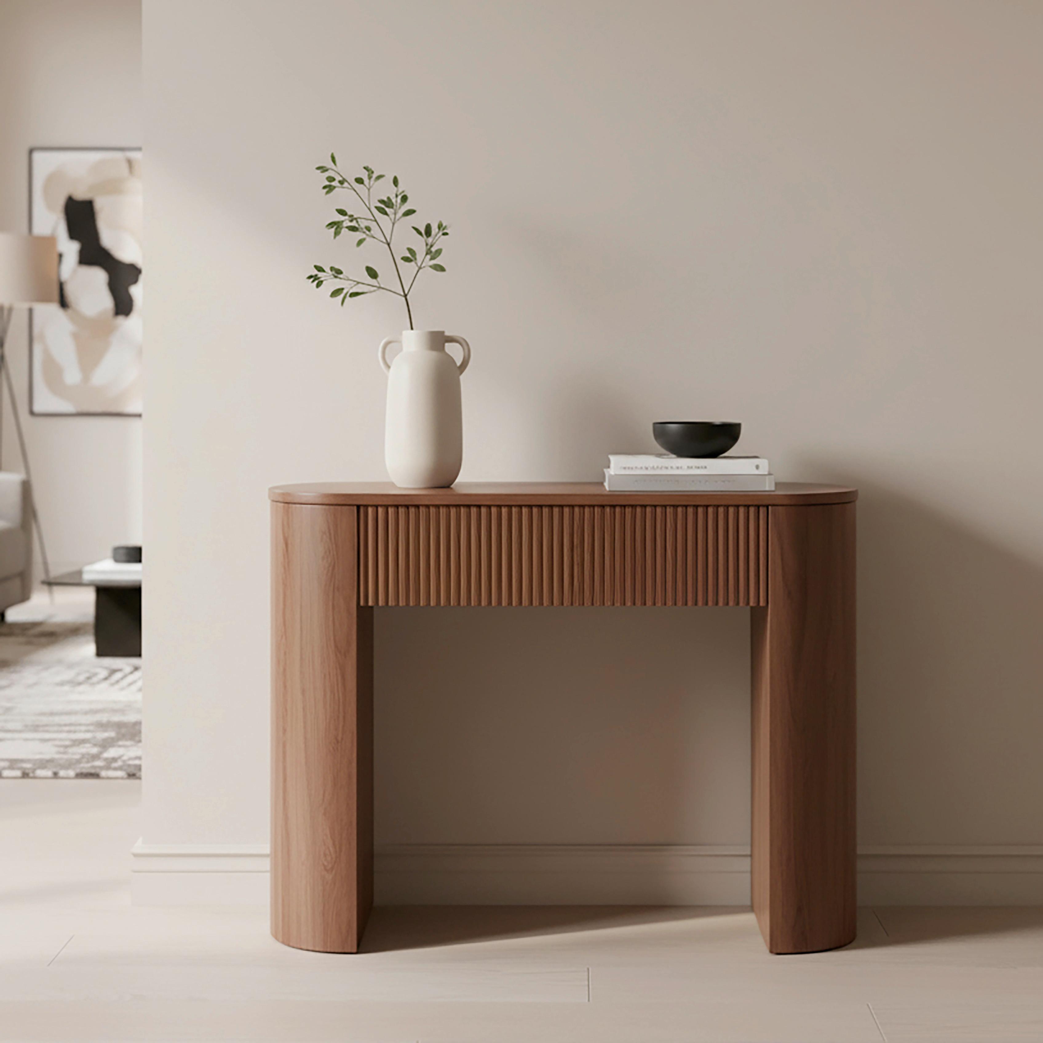 KONSOLBORD NOAH - valnötsfärgad, Modern, trämaterial (112/40/79cm) - Bessagi Home