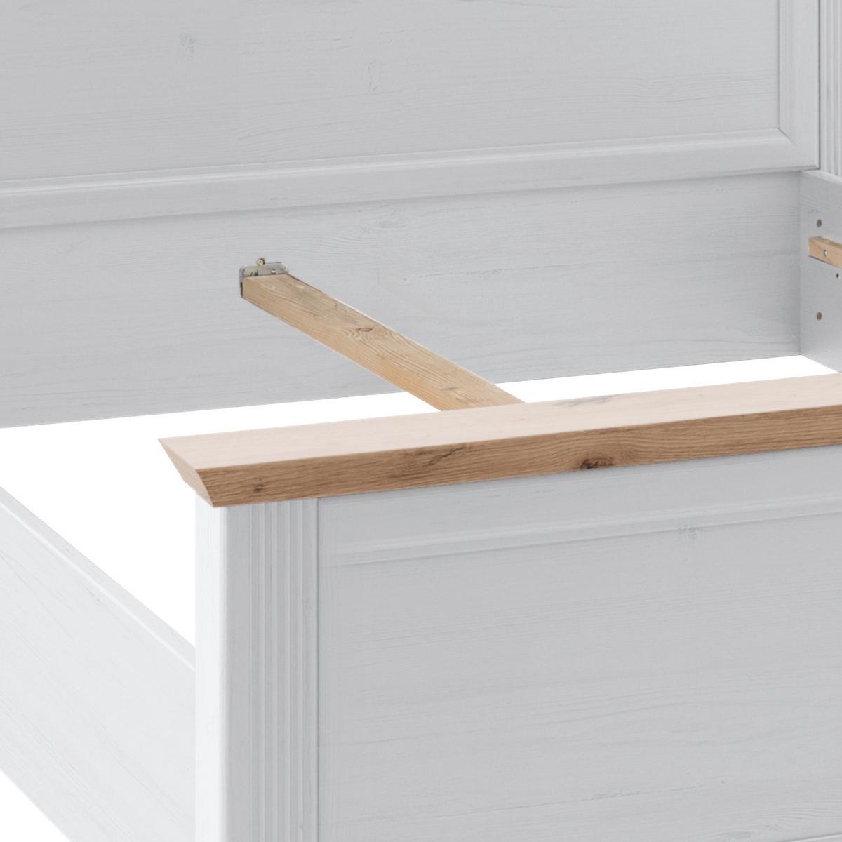 Klasični Krevet Jasmin Ii - bijela/hrast Artisan, Lifestyle, drvni materijal/plastika (160/200cm) - Modern Living