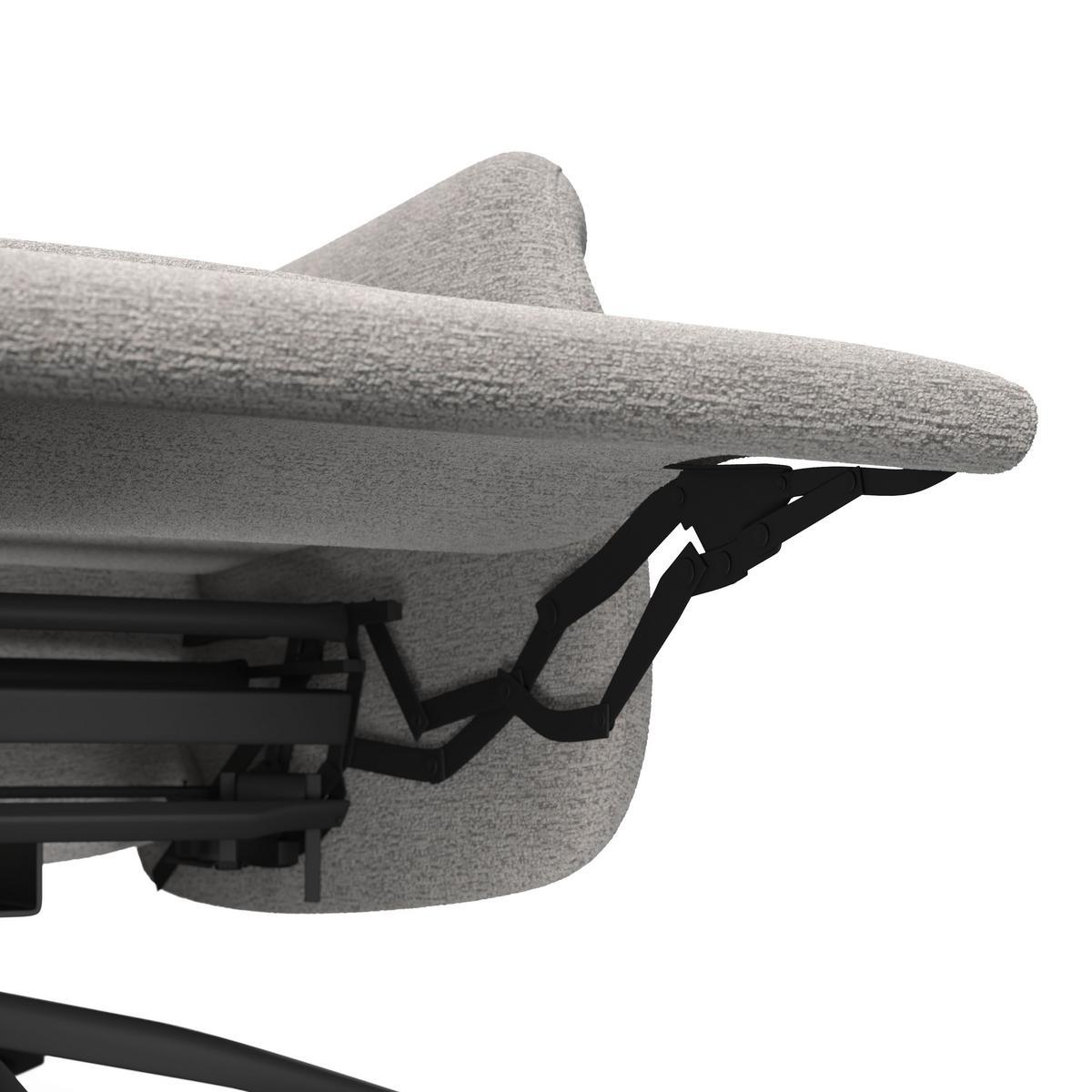 Elektrischer Relaxsessel Alice mit Liege- und Relaxfunktion - Hellgrau/Schwarz, MODERN, Holz/Textil (76/110/90cm) - Bessagi Home