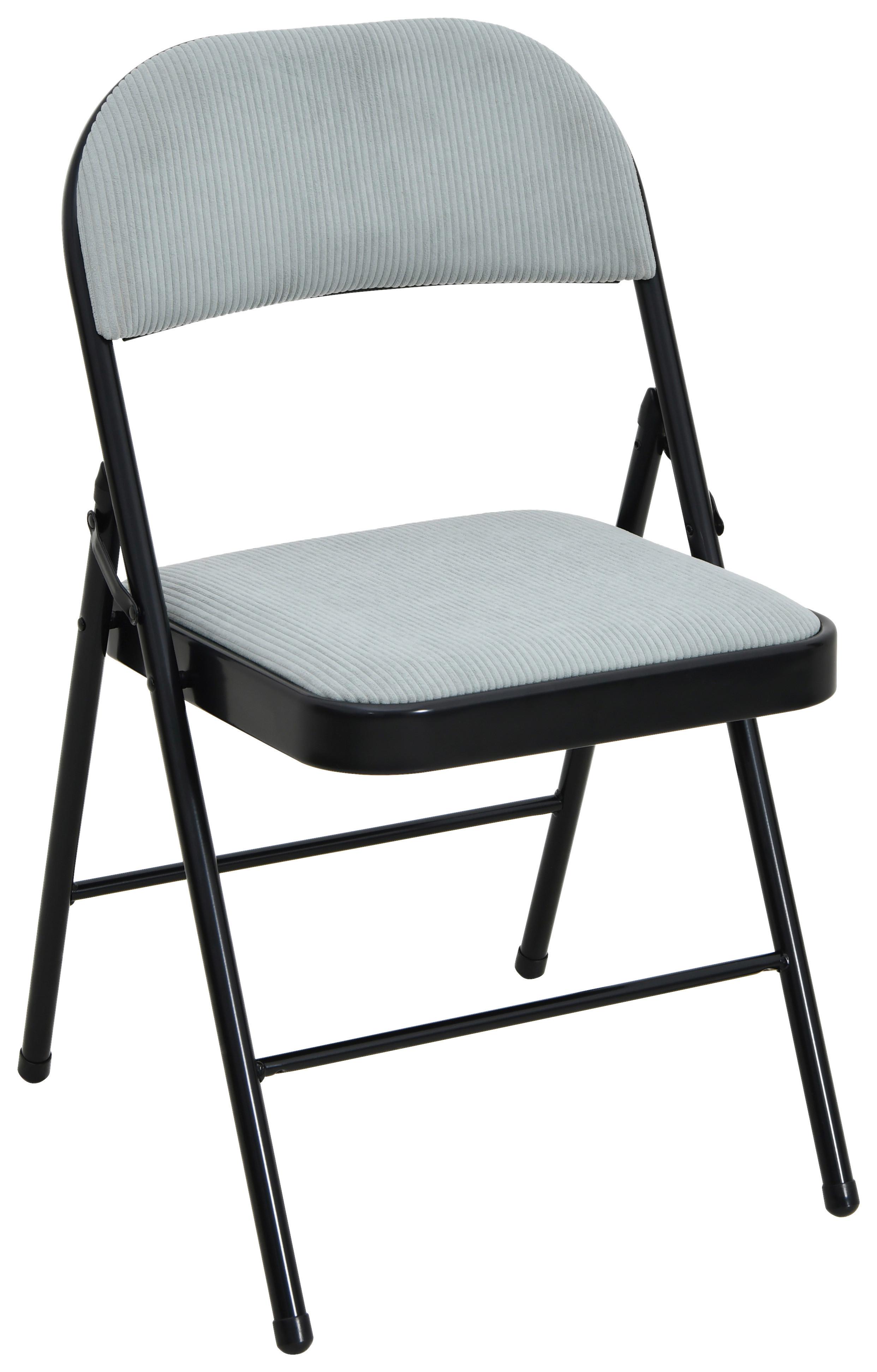 Zložljiv Stol Walter, Zelena, Žamet - črna/zelena, Moderno, kovina/tekstil (46,5/79/49cm)