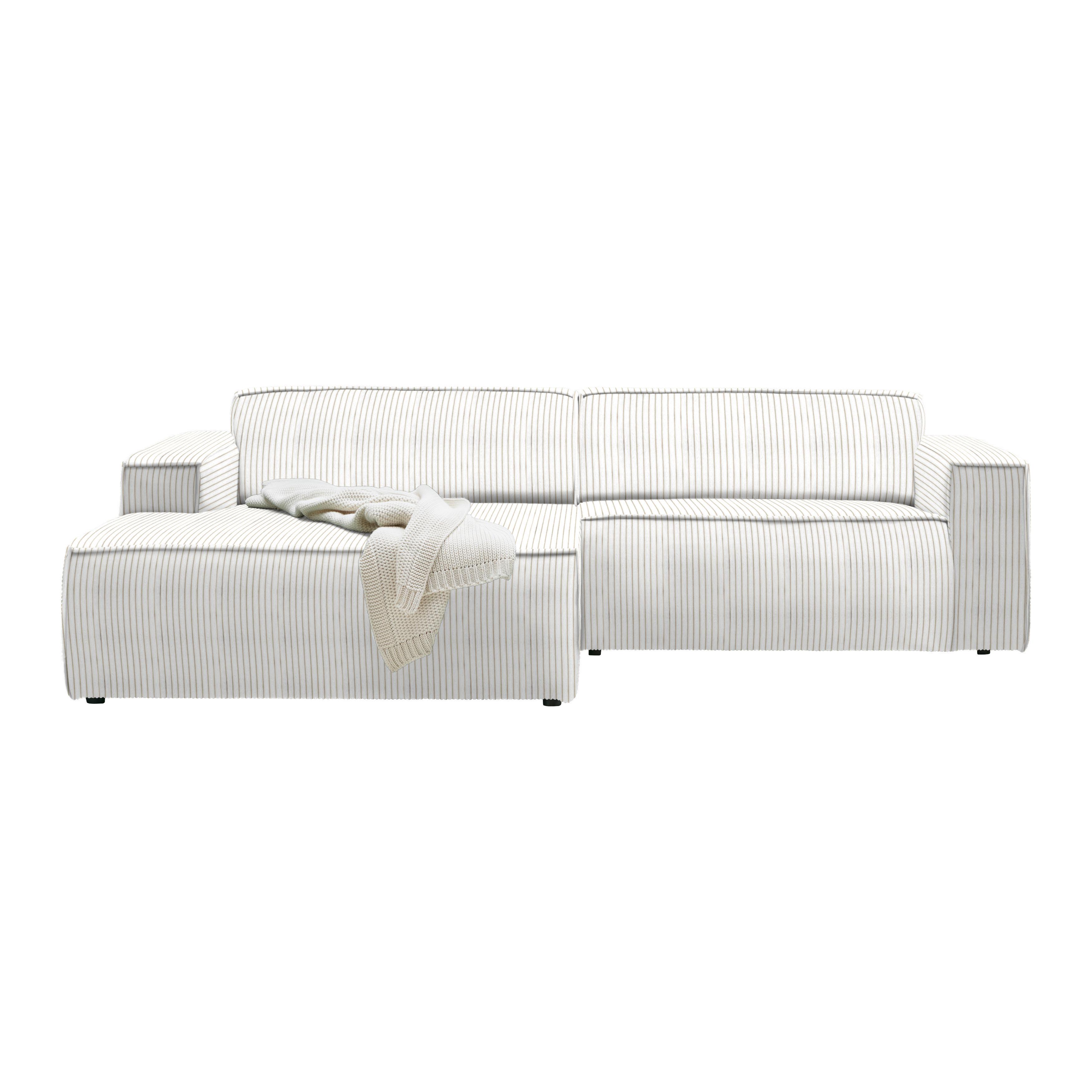 Wohnlandschaft Beige - Beige/Schwarz, Modern, Kunststoff/Textil (172/75/265cm) - Mömax