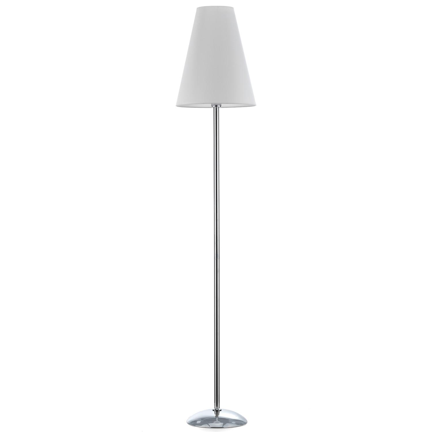 Stehleuchte Richard Bianco Weiß/Chrom max. 22 Watt - Chromfarben/Weiß, KONVENTIONELL, Textil/Metall (35/180cm)