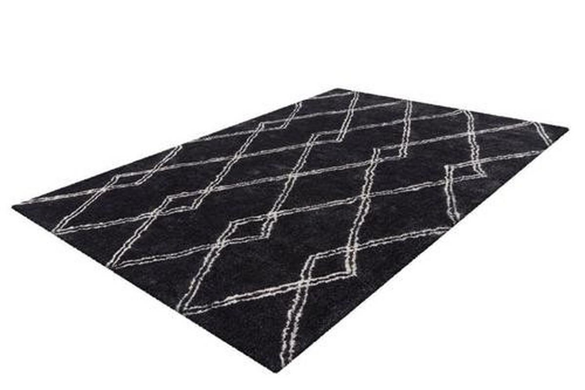 Hochflorteppich Orlando - Anthrazit, Design, Textil (80/150cm) - Kayoom