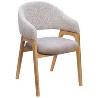 KRZESŁO Z PODŁOKIETNIKAMI BERTI - kolor dębowy/taupe, Konventionell, tkanina/drewno (56,5/82,5/59,5cm) - Linea Natura