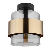 Deckenleuchte Milley Schwarz/Messingfarben - Messingfarben/Schwarz, Design, Glas/Metall (18/21,5cm) - Globo