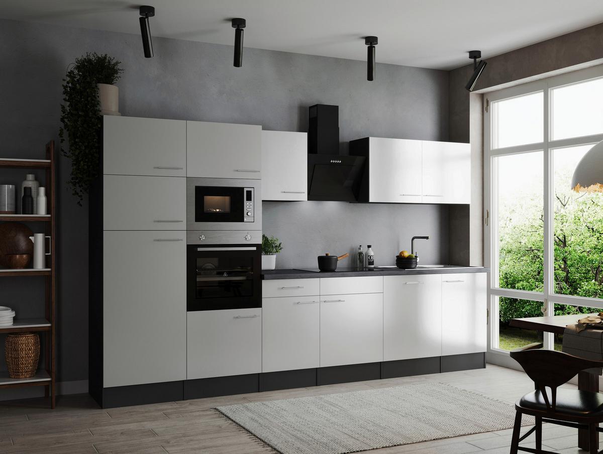 Kuhinjski Blok Z Aparati Oliver, 340cm - srebrne barve/siva, Design, kovina/leseni material (340cm) - Respekta