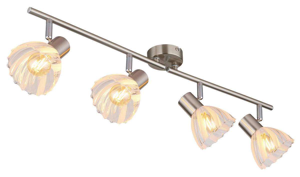 STRAHLER 54315-4 ZACHERY - Nickelfarben, Konventionell, Glas/Metall (70/13/19cm) - Globo