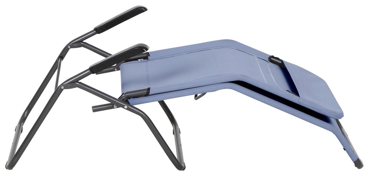 Gartenliege Anco Hellblau Stahl - Anthrazit/Hellblau, MODERN, Textil/Metall (72,5/103,5/144cm) - Siena Garden