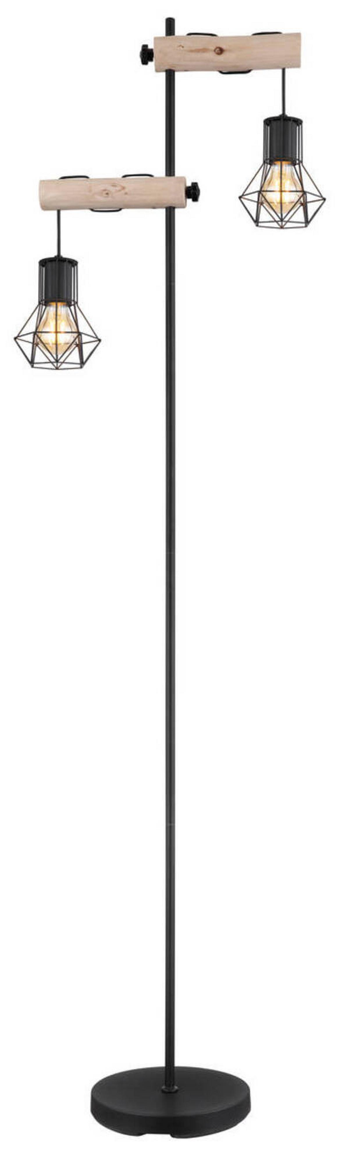 Stoječa Svetilka Priska - črna/naravne barve, Natur, kovina/les (48/25/168cm) - Globo