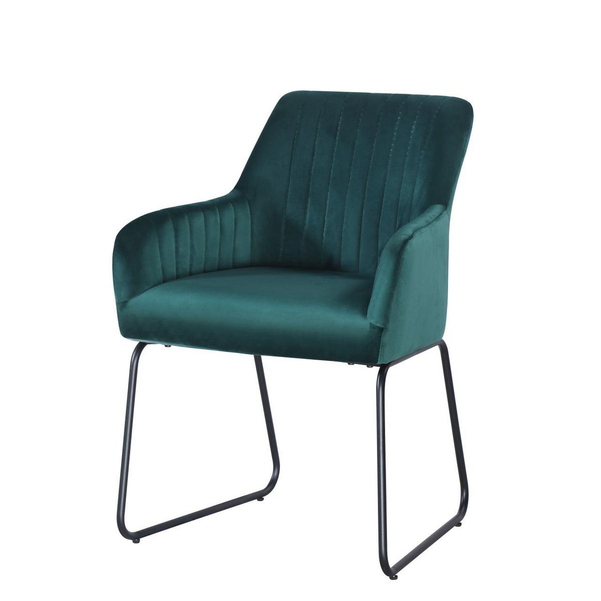 KRZESŁO Z PODŁOKIETNIKAMI TAYLER    -HOM IN- - zielony/czarny, Design, metal/tkanina (62/83/61cm) - Hom`in