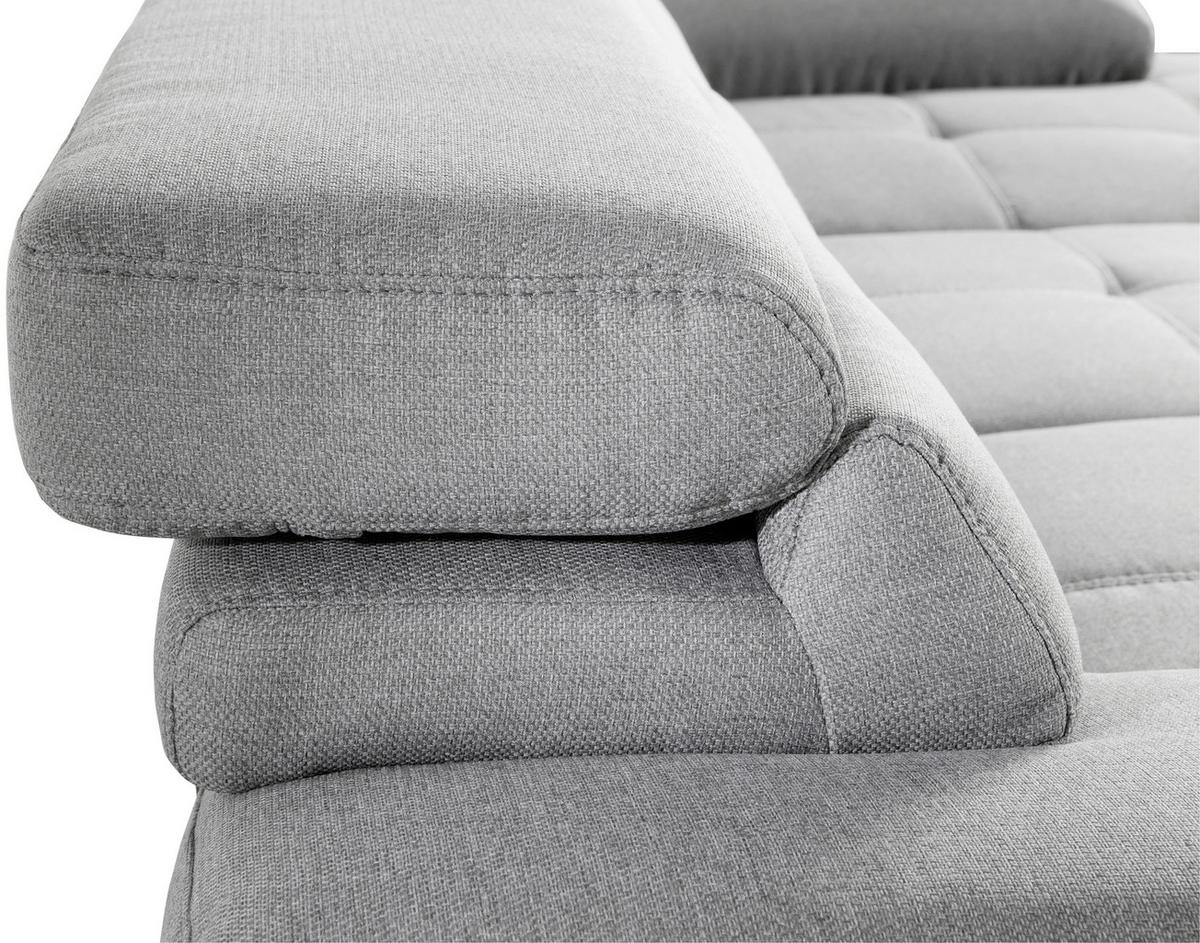 Wohnlandschaft Speedway in Grau mit Bettfunktion - Schwarz/Grau, MODERN, Kunststoff/Textil (267/94/167cm) - Mömax