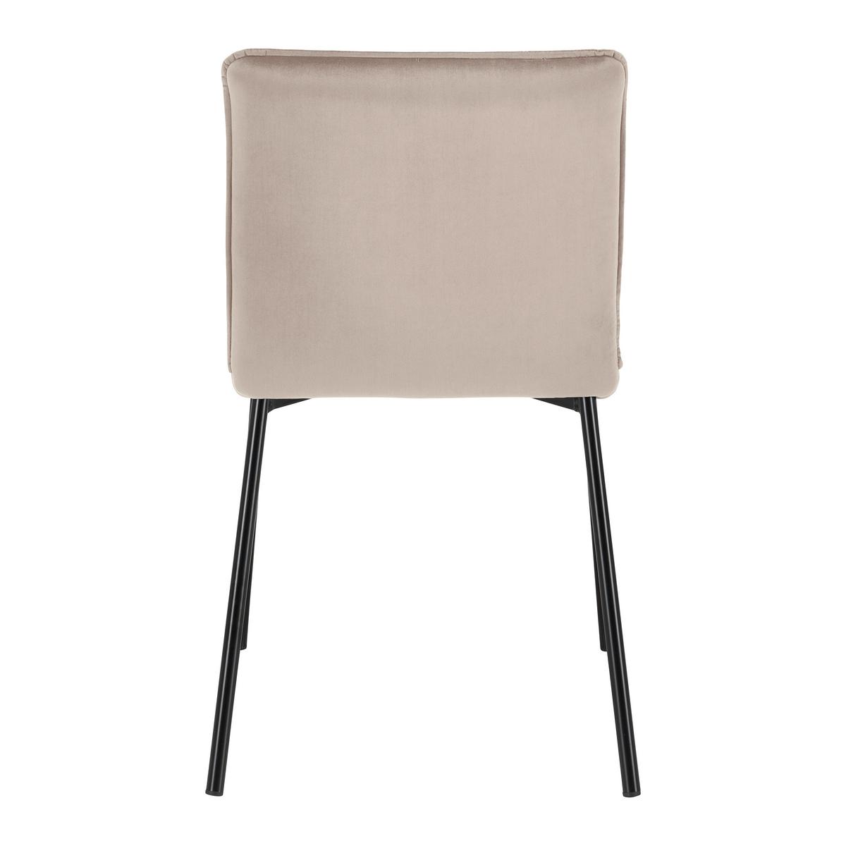 Stuhl Darla Beige Velours Gepolstert - Beige/Schwarz, MODERN, Holz/Textil (49/81/55cm) - Bessagi Home