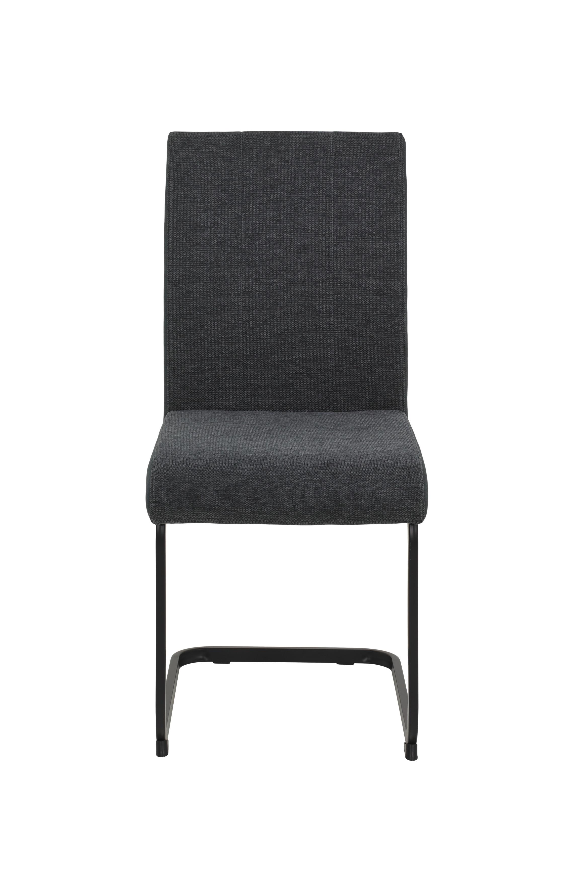 SCHWINGSTUHL-SET LINN S 4ER-SET - Anthrazit/Schwarz, MODERN, Textil/Metall (43/92/52cm) - MID.YOU