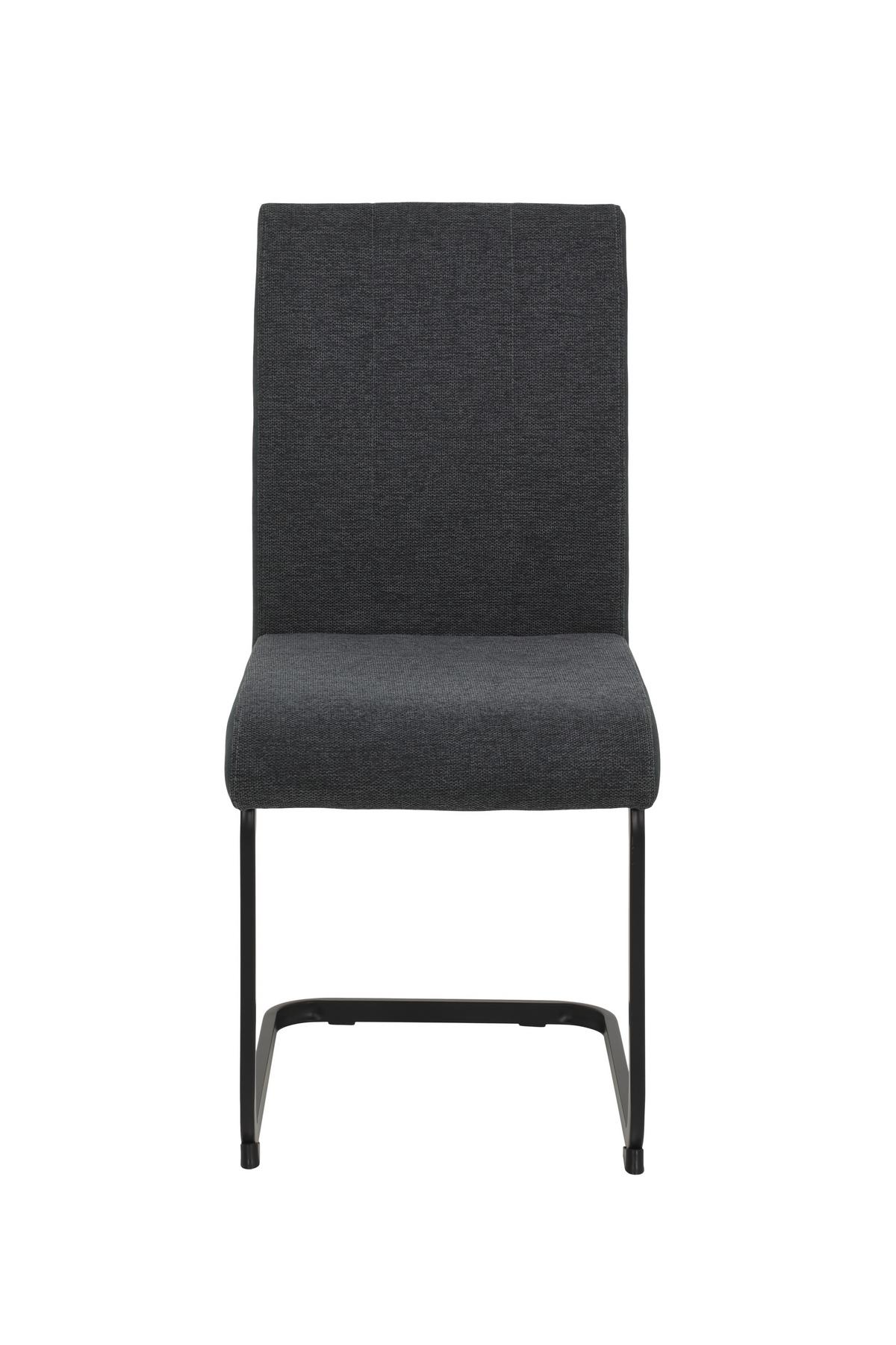SCHWINGSTUHL-SET LINN S 4ER-SET - Anthrazit/Schwarz, MODERN, Textil/Metall (43/92/52cm) - MID.YOU
