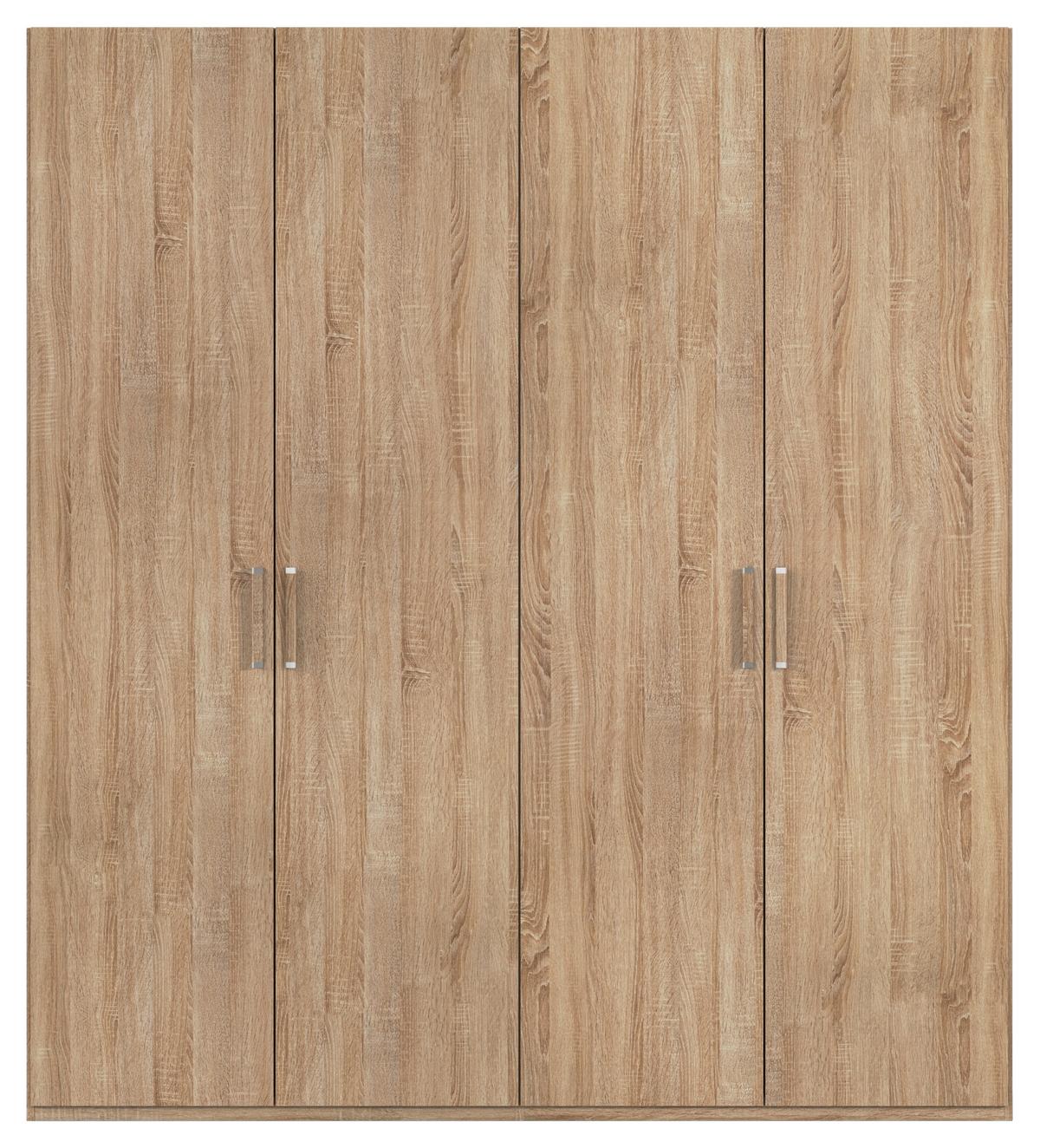 Omara S Klasičnimi Vrati Evelyn, Barva Hrasta - srebrne barve/hrast sonoma, Design, umetna masa/leseni material (201/223/60cm) - Novel