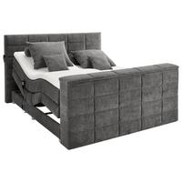 Boxspringbett Denver Grau ca. 180x200 cm mit Topper - Dunkelgrau, KONVENTIONELL, Textil (180/200cm) - Carryhome