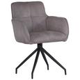 Stuhl in Hellgrau - Anthrazit/Hellgrau, MODERN, Textil/Metall (61,5 88 59cm) - Premium Living Stuhl in Hellgrau - Anthrazit/Hellgrau, MODERN, Textil/Metall (61,5 88 59cm) - Premium Living