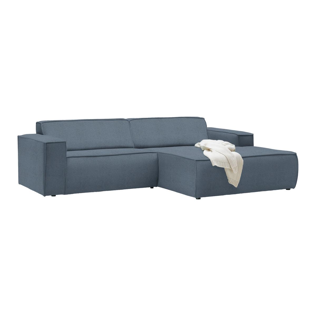 Wohnlandschaft Loft Blaugrau - Blaugrau/Schwarz, MODERN, Kunststoff/Textil (265/75/172cm) - Mömax