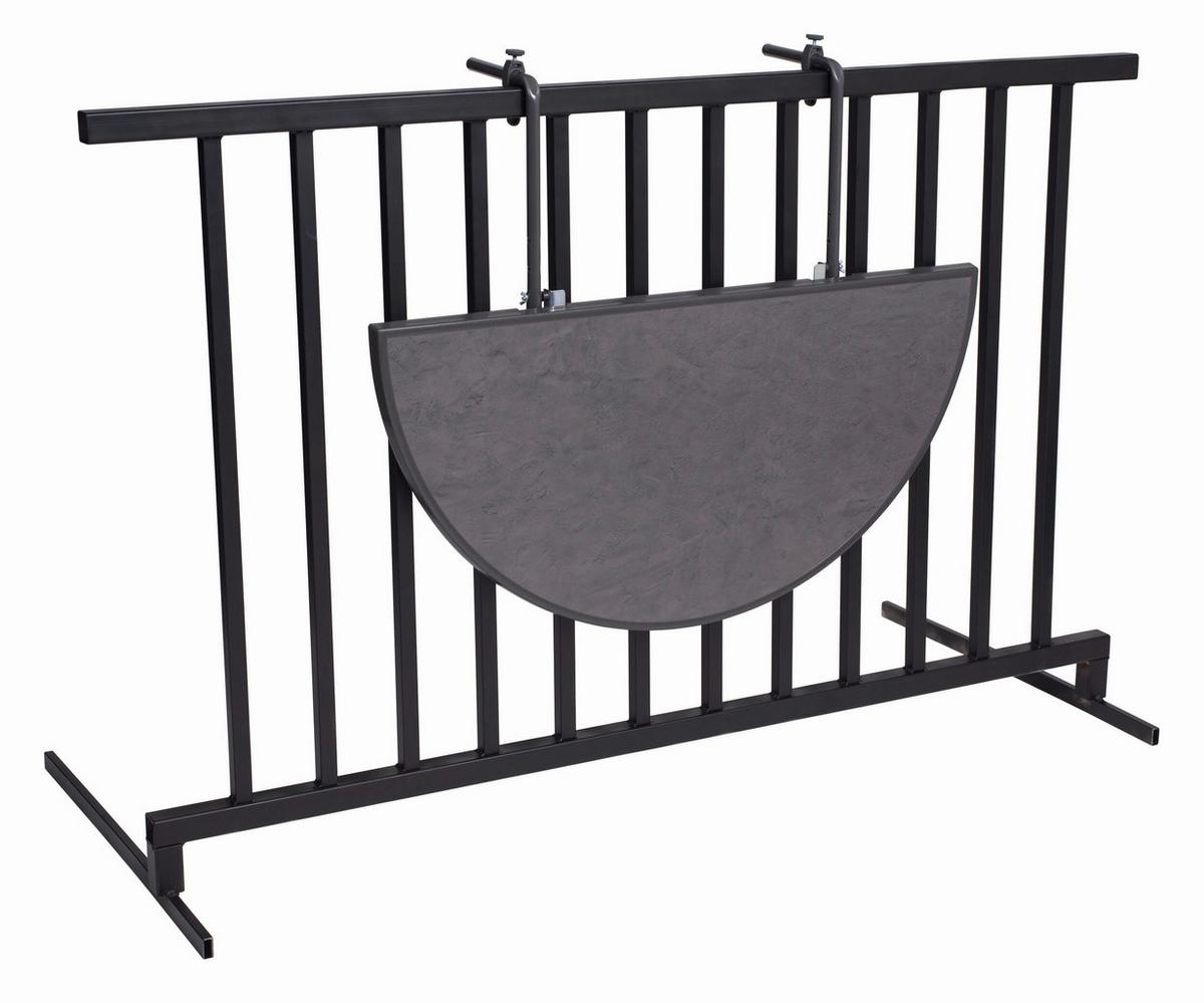 Balkonhängetisch BUTLER in Anthrazit, rund - Anthrazit, Basics, Metall (100/50/8cm) - Gardenson