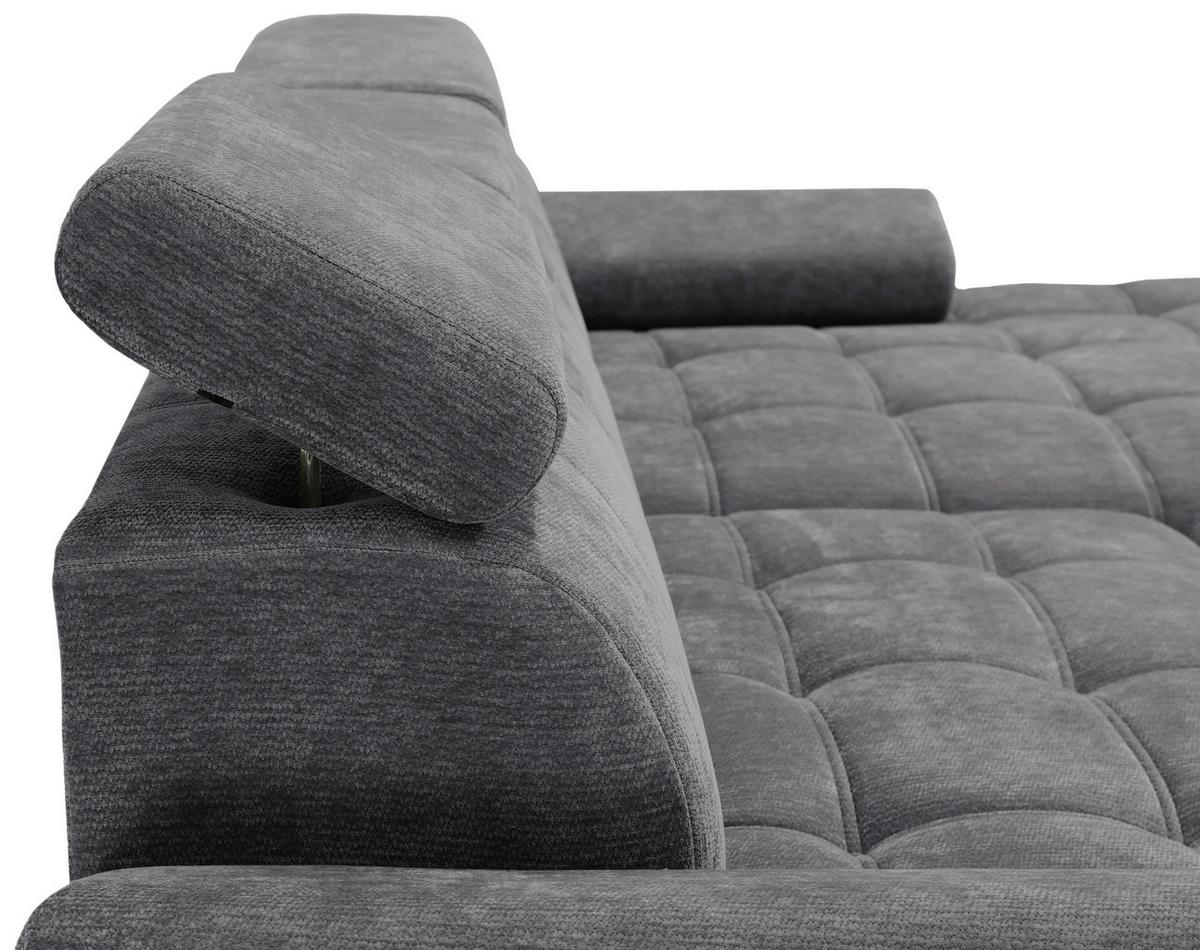 Coltar VEGAS - gri închis, Design, lemn/textil (294/173cm) - Modern Living