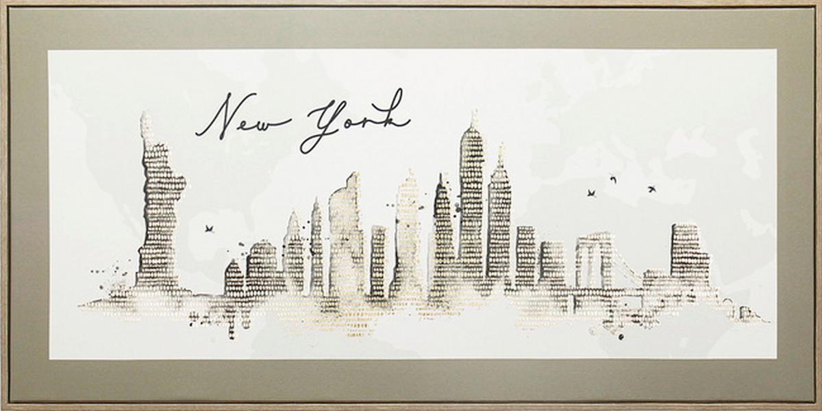 Slika Na Platnu Dust - zlate barve/črna, Moderno, umetna masa/tekstil (120/60/4cm) - Mömax