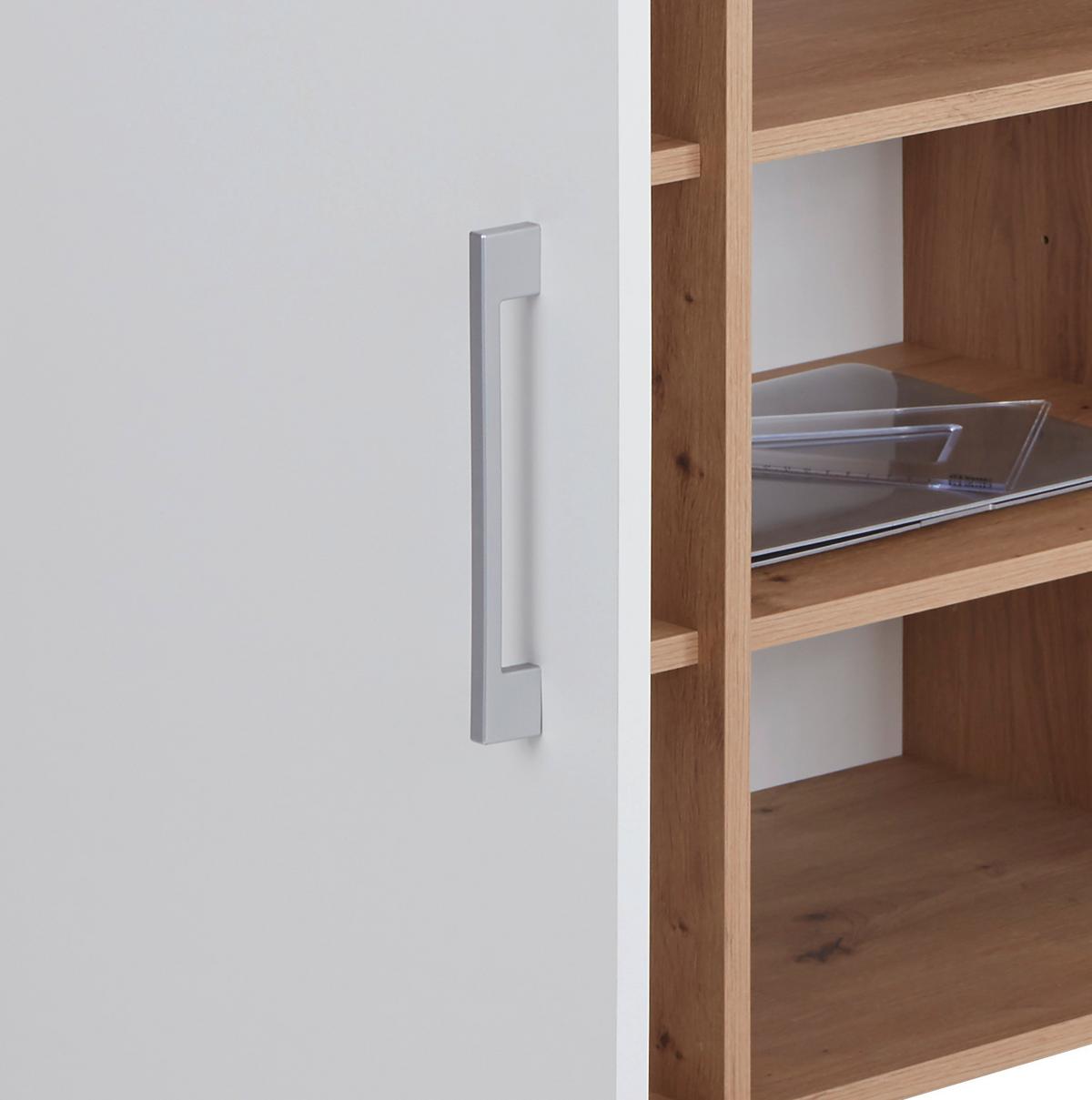 Regal Box - bijela/boje hrasta, Moderno, drvni materijal/plastika (98/205/40cm) - Modern Living