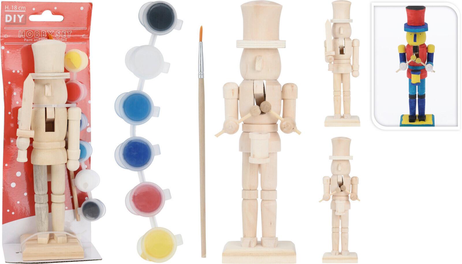 Kifesthető Diótörő Figura Diy Nutcracker - többszínű, fa (18cm)