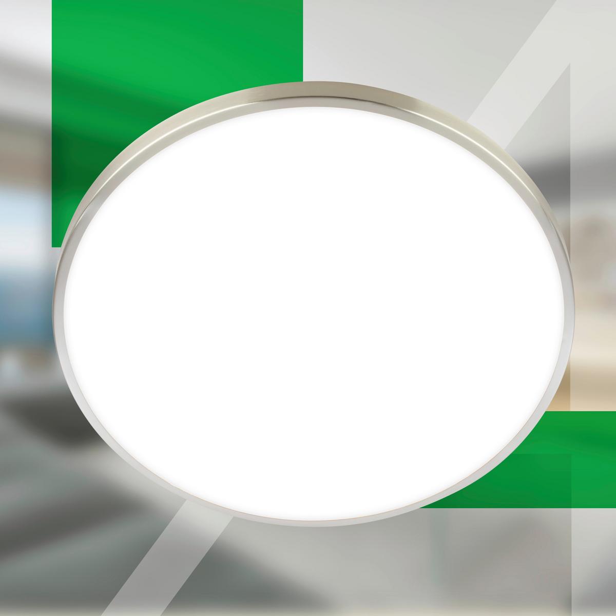 LAMPA SUFITOWA LED 3936012 KAIDA - kolor niklowy, Basics, tworzywo sztuczne/metal (38/6.5cm)