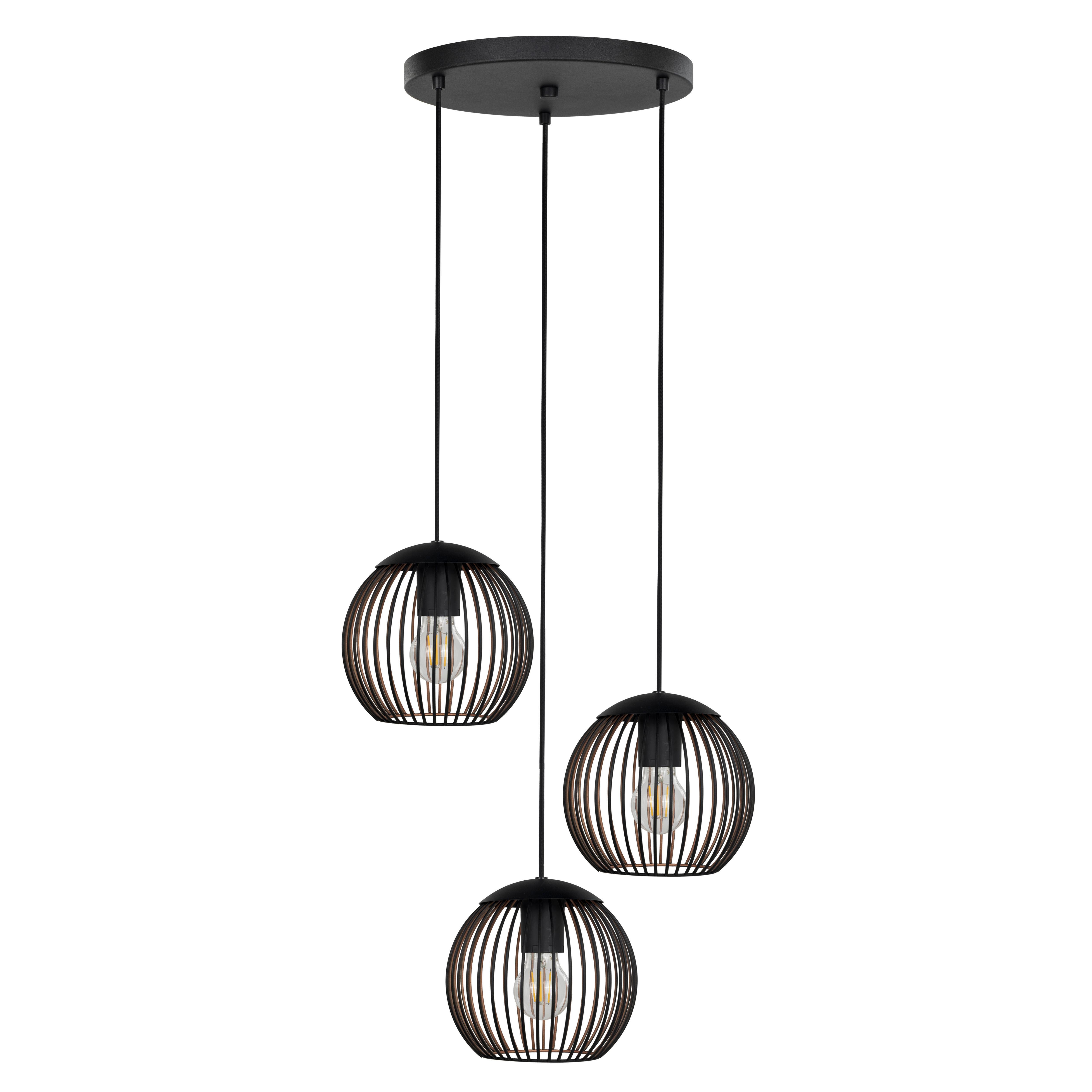 LAMPA WISZĄCA 901871_ALMANZORA - kolor brązu/czarny, Trend, metal (46,5/130cm) - Eglo