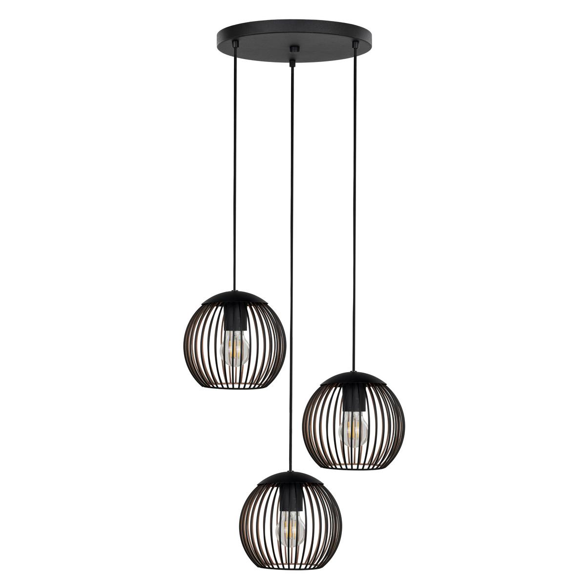 LAMPA WISZĄCA 901871_ALMANZORA - kolor brązu/czarny, Trend, metal (46,5/130cm) - Eglo