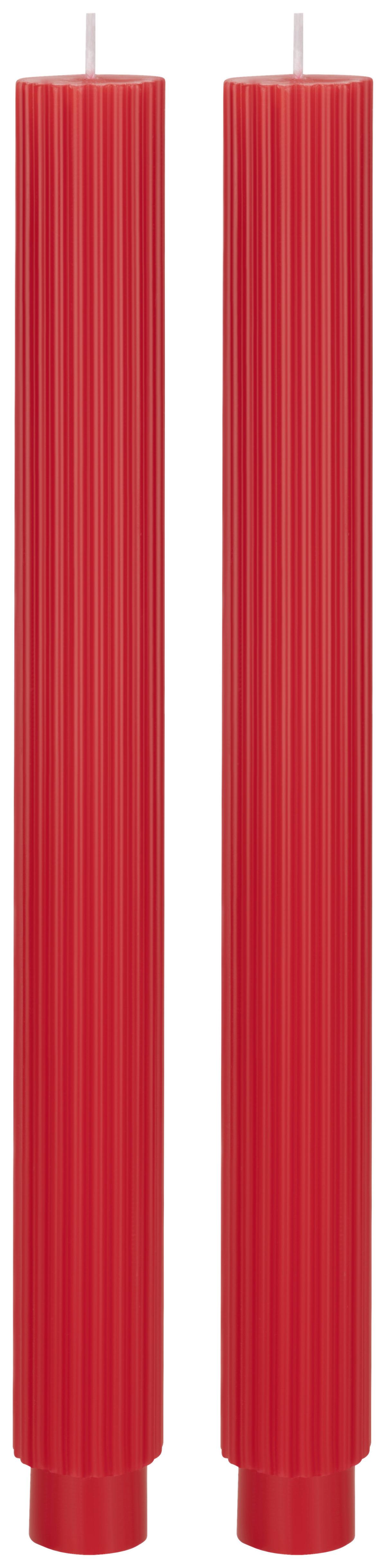 Stabkerze Diana Rot - Rot, Konventionell (2,8/26,5cm) - Mömax