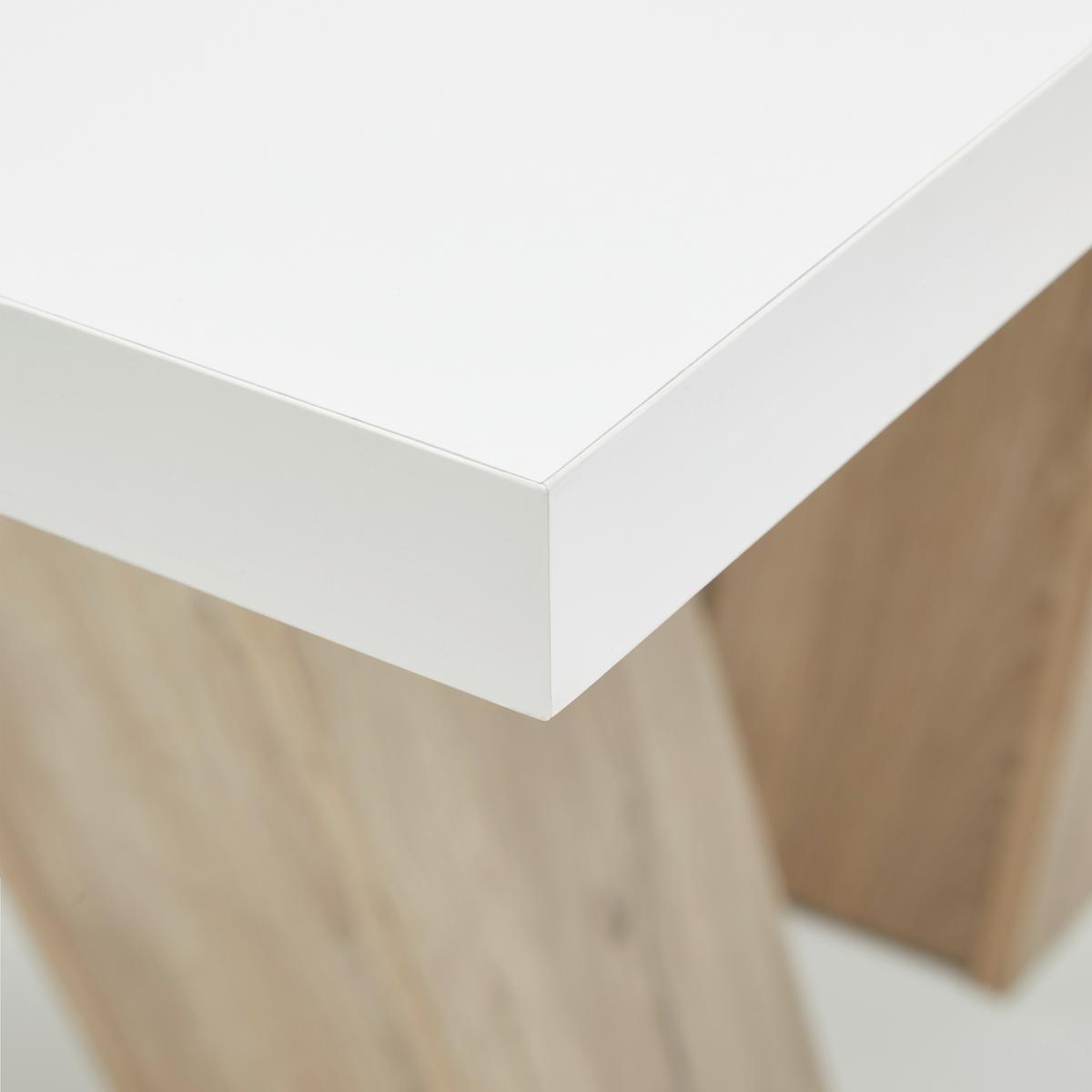 Ausziehtisch Hamm T Weiß/Eiche ca. 140-180x90x76cm - Eichefarben/Weiß, MODERN, Holzwerkstoff (140-180/90/76cm) - Mömax