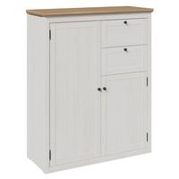 Schrank Korsika Eiche-/Kieferfarben - Eichefarben/Schwarz, ROMANTIK / LANDHAUS, Holzwerkstoff/Metall (105,5/130/42,9cm) - Mömax