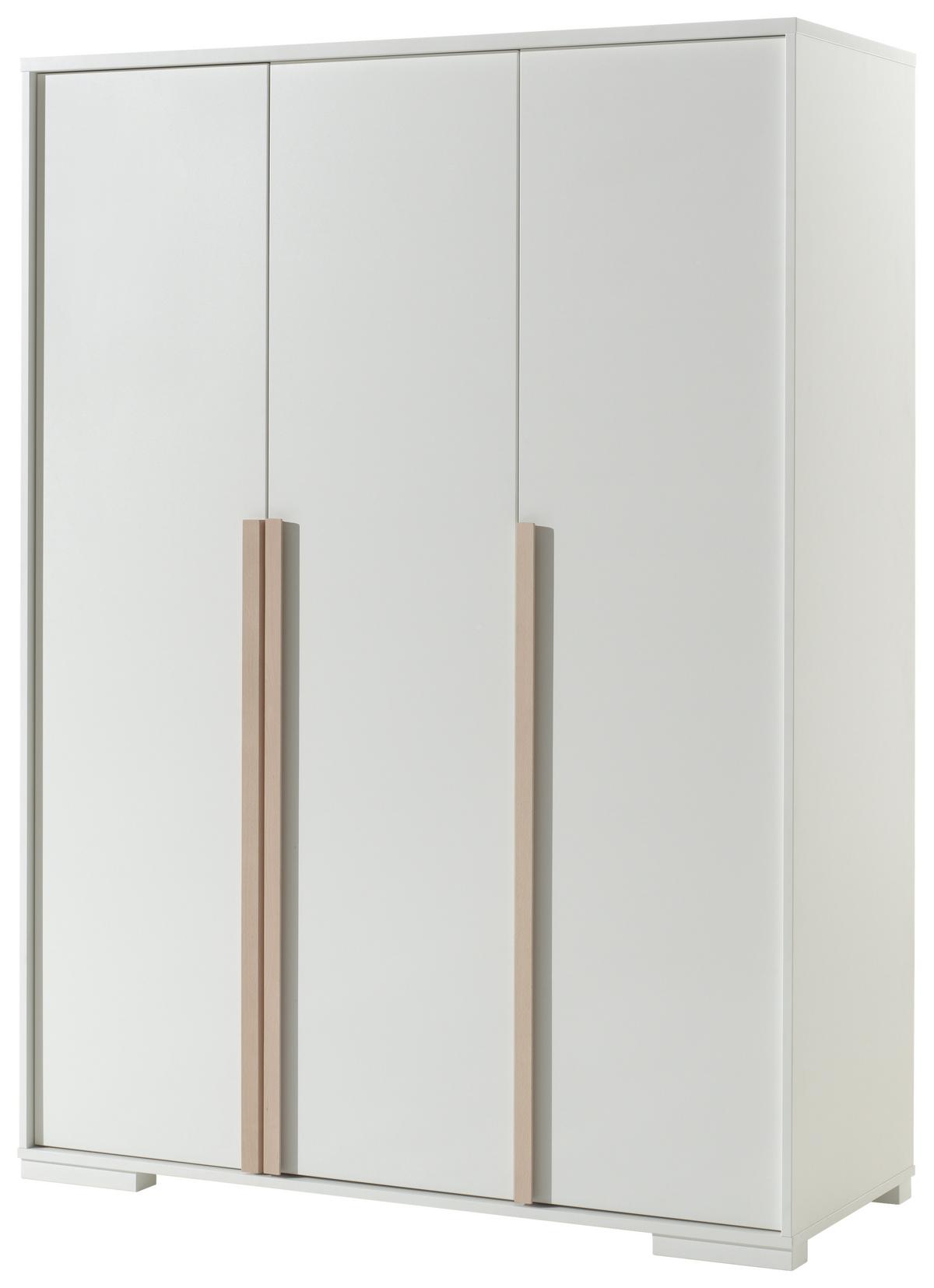 DREHTÜRENSCHRANK London B: 145,6 cm Weiß - Buchefarben/Weiß, MODERN, Holz/Holzwerkstoff (145,6/195,2/56cm) - MID.YOU