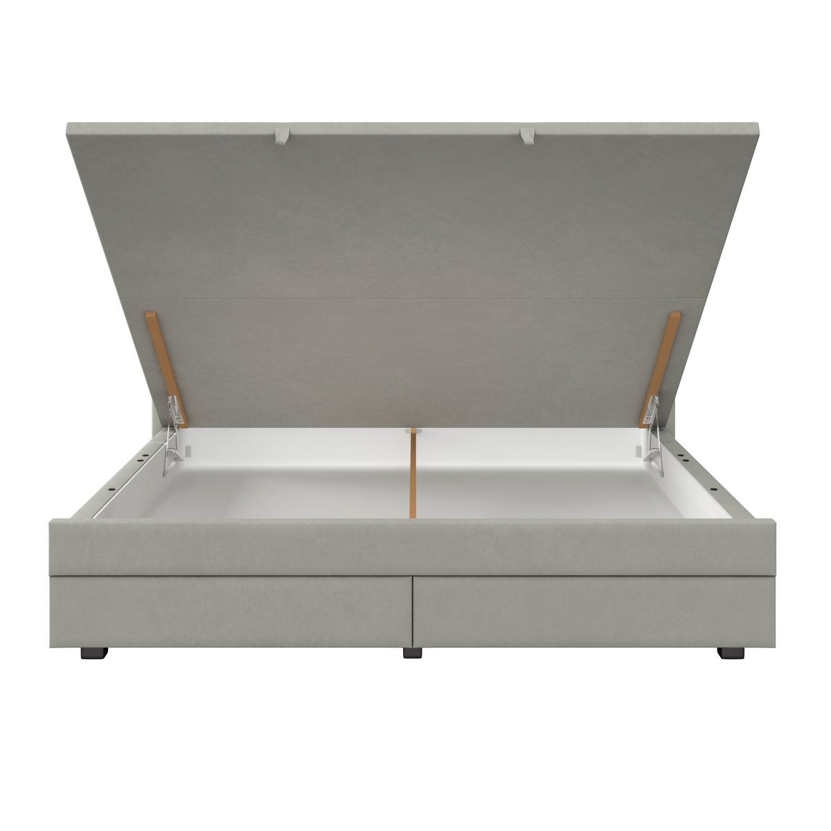 Polsterbett Maya ca. 180x200 cm Hellgrau - Dunkelbraun/Hellgrau, Modern, Holz/Textil (180/200cm) - Bessagi Home