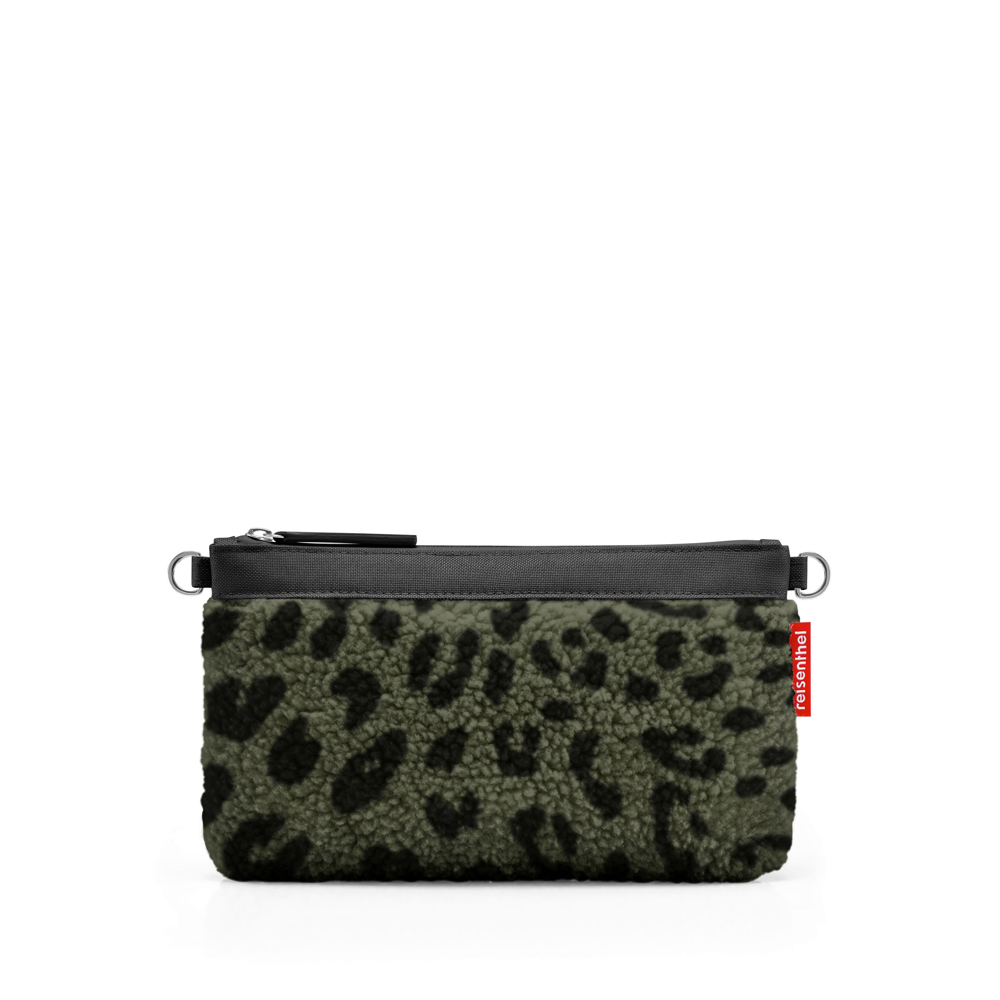 TORBA NA RAMIĘ MINI POUCH TEDDY LEO OLIVE - ciemnozielony, Basics, tkanina (26/15/10cm) - Reisenthel