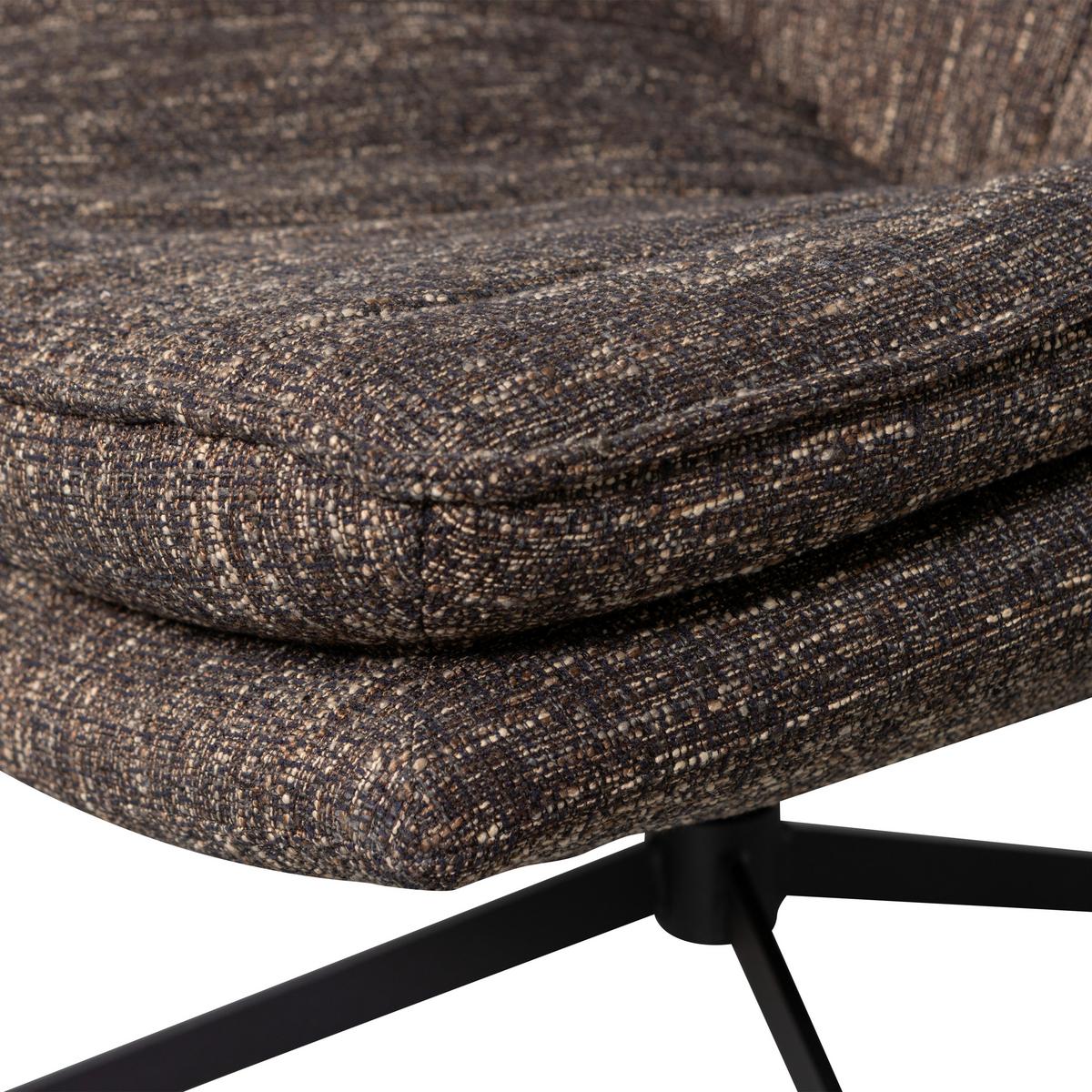 SESSEL Milaro Braun B: 75cm - Schwarz/Braun, Design, Textil/Metall (75/88/94cm) - Livetastic