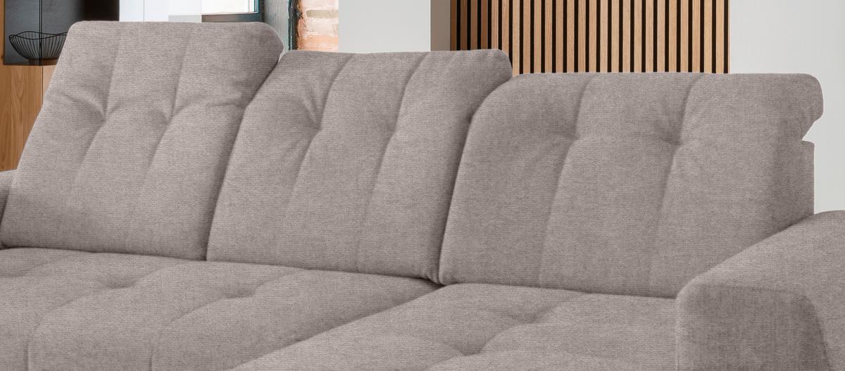 WOHNLANDSCHAFT SANO - Taupe/Schwarz, MODERN, Textil/Metall (200/337/180cm) - Livetastic