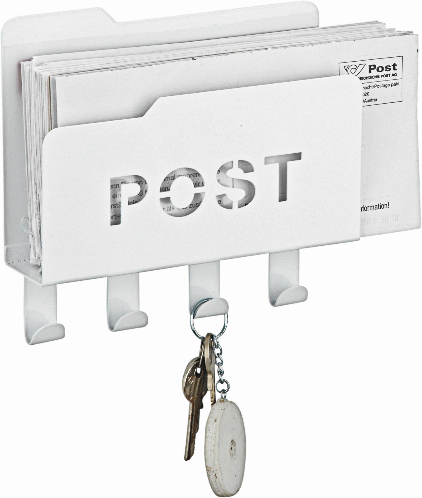 Levéltartó Fehér Fém 4 Akasztó Post - fehér, fém (20/19cm) - Mömax