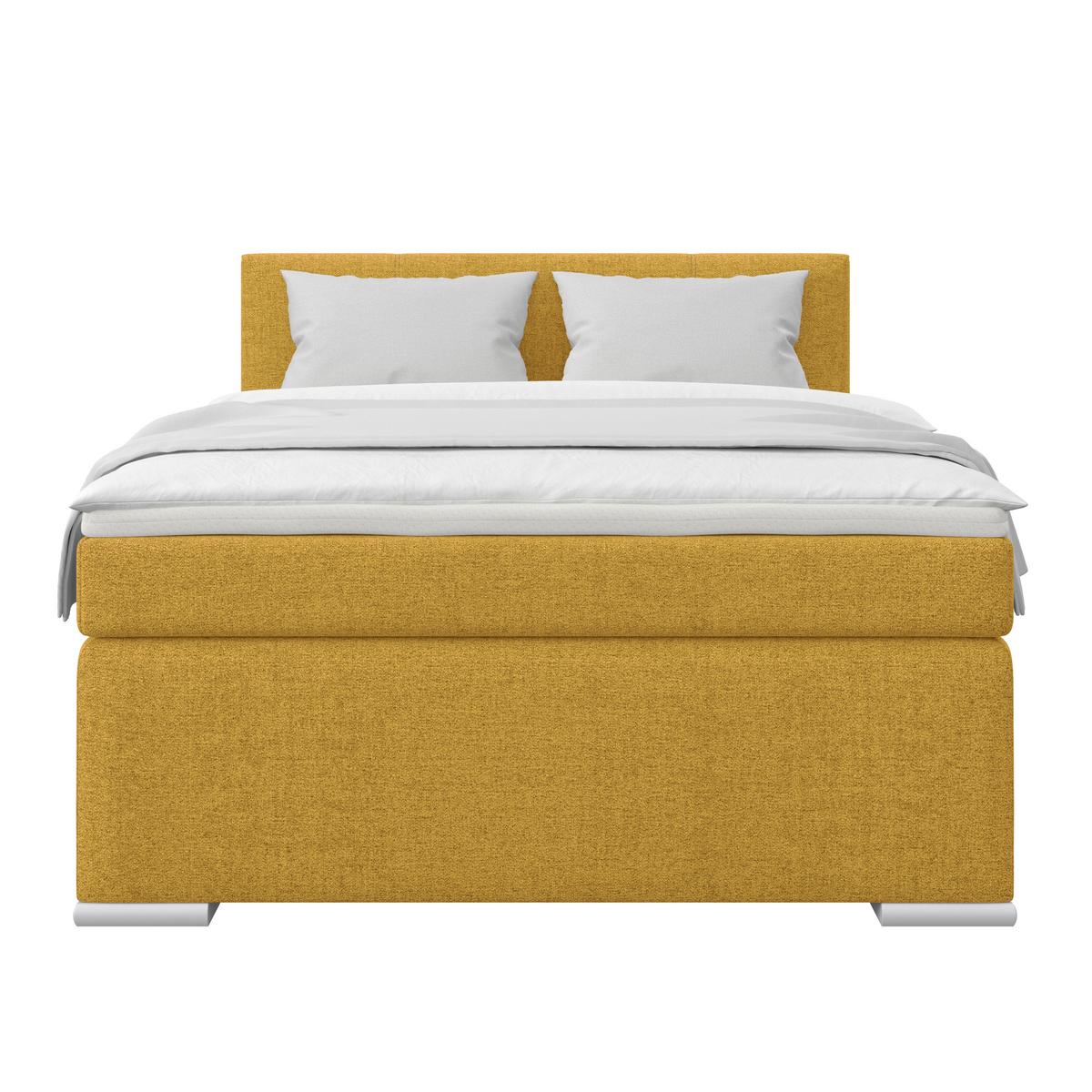 Boxspring Krevet Mira - zlatne boje, Konvencionalno, metal/tekstil (140/200cm) - Best Price